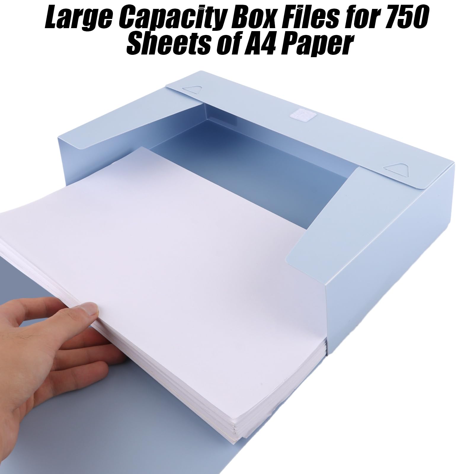 CYEER 10 Pack Box Files, Colored Plastic Box File A4 Filing Boxes 75mm Spine, Foolscap Box Files Box Folders for Paperwork A4 Document - Image 3