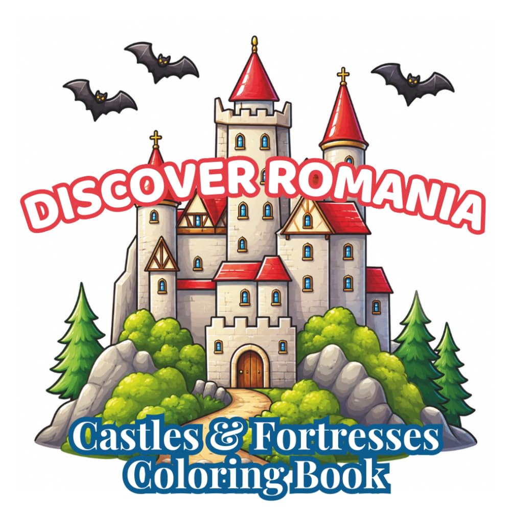 Discover Romania: Castles & Fortresses: Cozy Medieval Castles, Ancient Citadels, Historic Landmarks and Relaxing Eastern European Architecture for ... Teens (Discover Romania Coloring Collection)