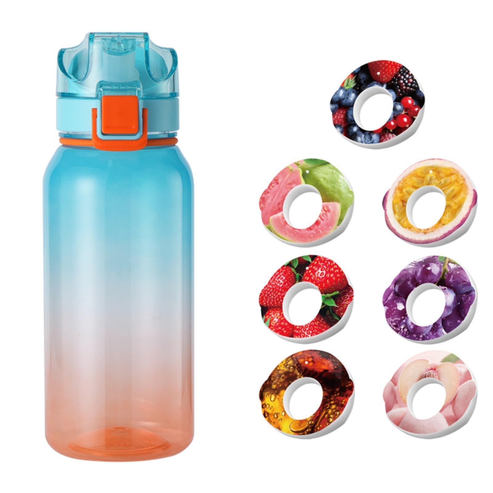 Generico Divertente e deliziosa borraccia da 800 ml senza zucchero, senza calorie, al gusto di frutta, a prova di perdite, portatile, adatta per essere portata a scuola dai bambini.