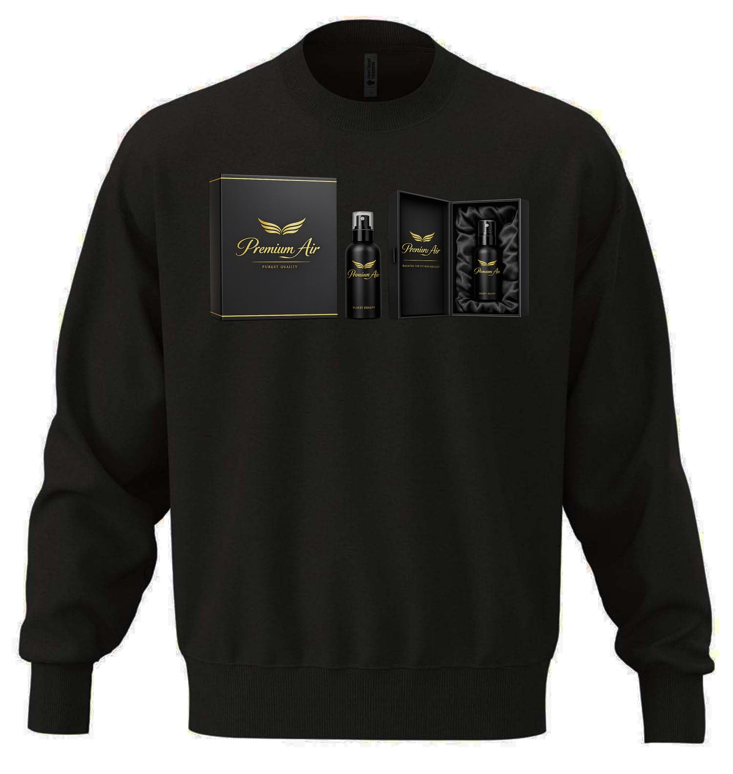 Luksusowo zapakowany odświeżacz powietrza w sprayu zestaw unisex oversize mieszanka bawełny ciężka bluza czarna
