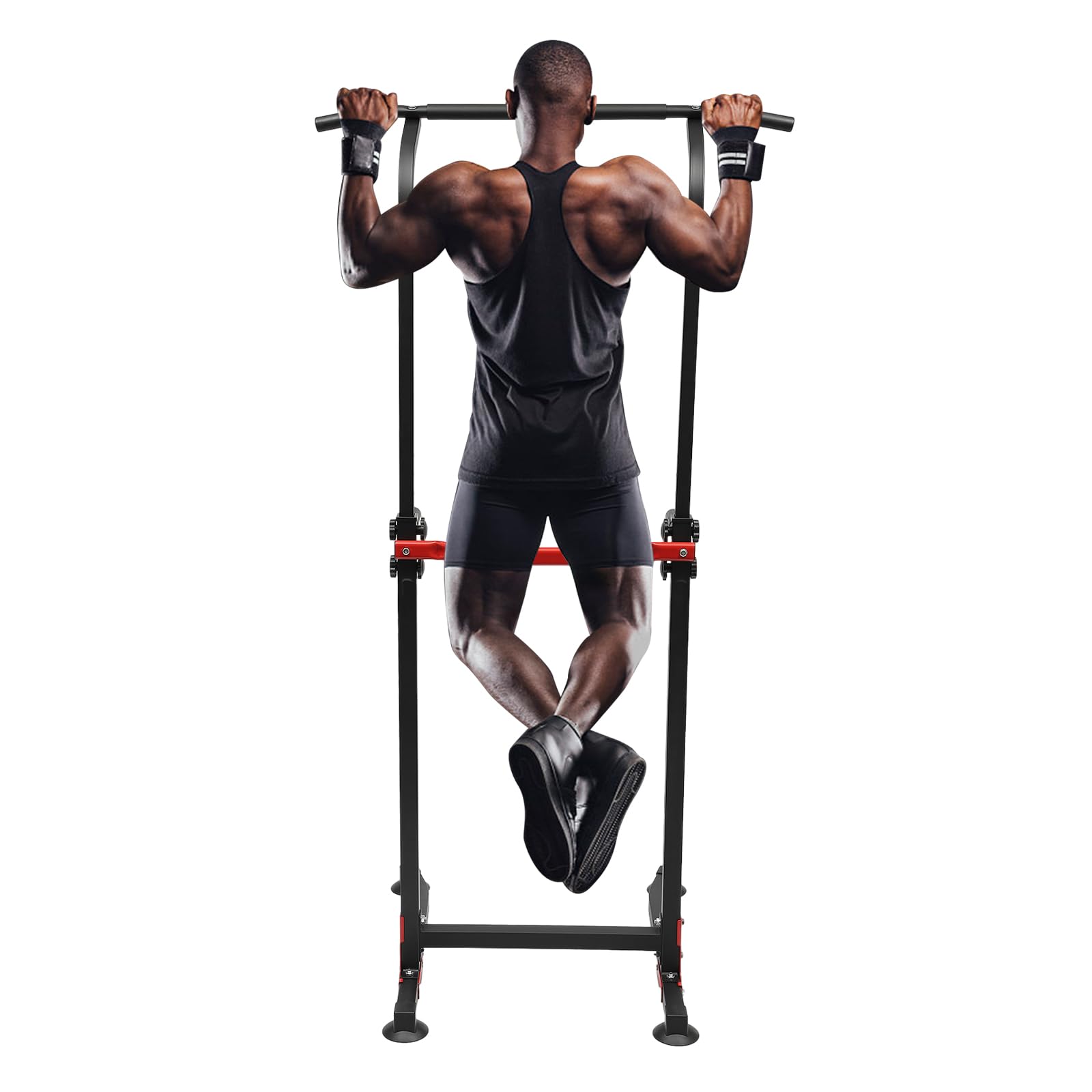 Power Tower, Dip Station, multifunktionale Kraftstation Kraftturm Trainingsgerät mit Klimmzugstange, höhenverstellbar von 165-210cm, Fitnessgeräte für Zuhause, Calisthenics Equipment, Rückentrainer