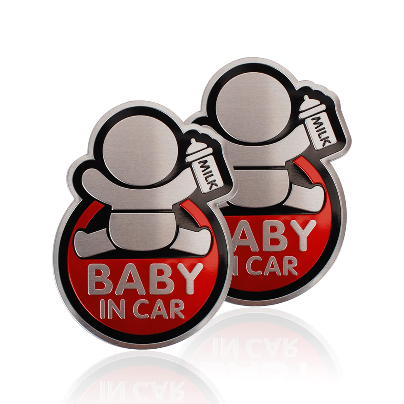 HAOBO 2PCS Baby in Car Stickers for Boys, Kids in Car Sticker Decal, Caution Decals Kids Safety Warning Sticker Marks for Driver, Car Accessories Cute Safety Sign for Car Rear Side Windows Bumpers