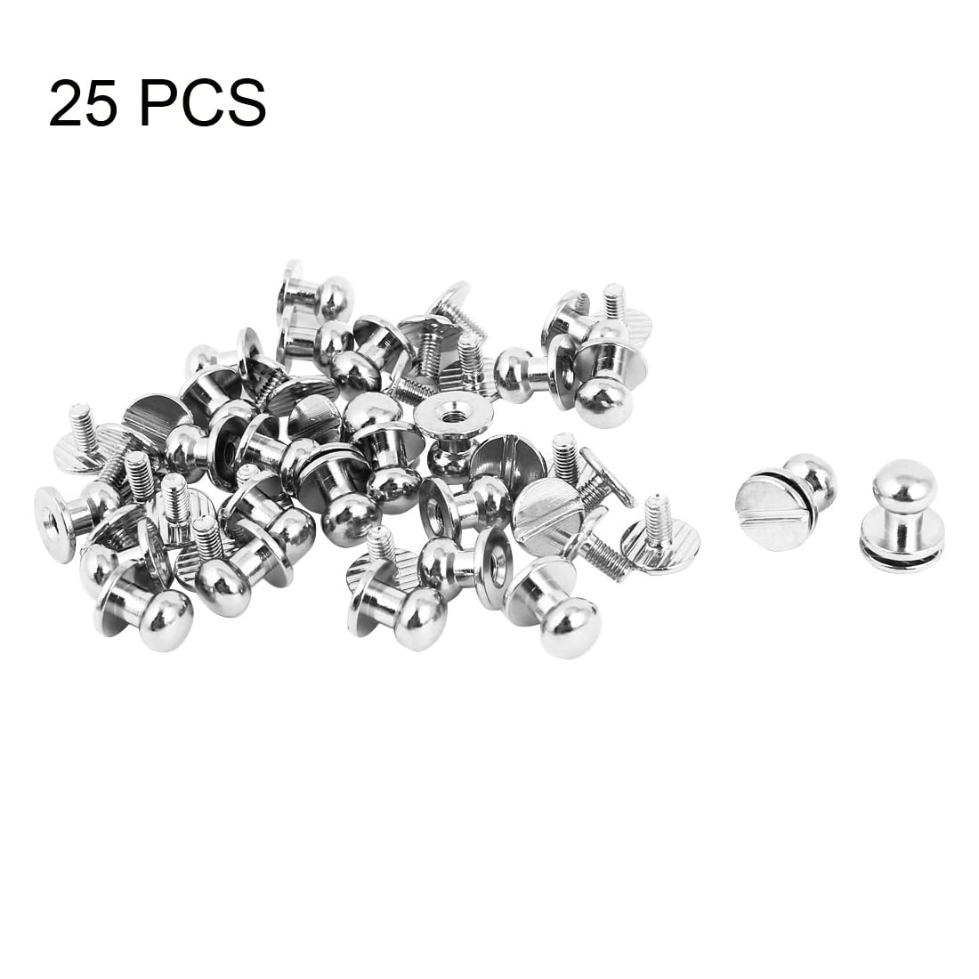 uxcell Bag DIY Leather Belt Craft Metal Round Head Nail Rivet Stud Screwsback Accessories 25PCS