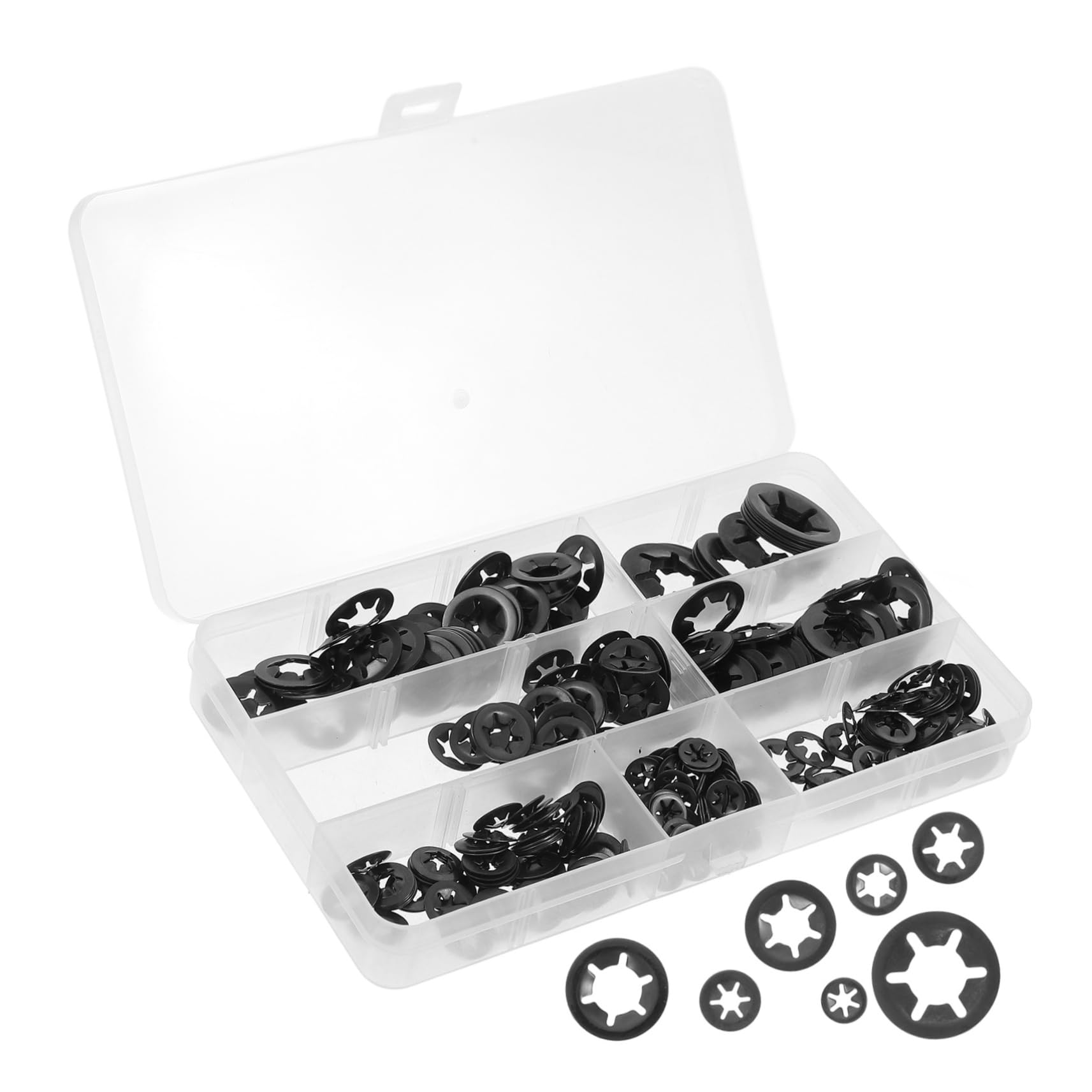 Veemoon Tooth Washers 340pcs Set Quick Locking Washers High Tensile Strength for Bolts Random Color