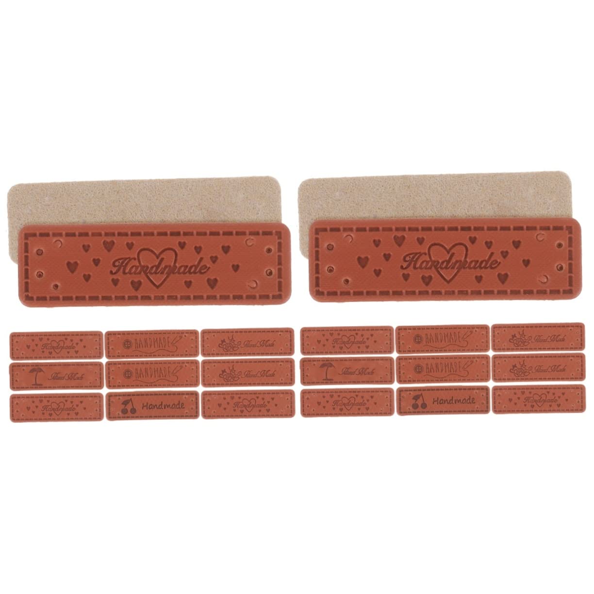 COHEALI 100 Pcs Labels for Clothing Sweater Bag Leather Label Accessories Cherry Coconut Tree Brown