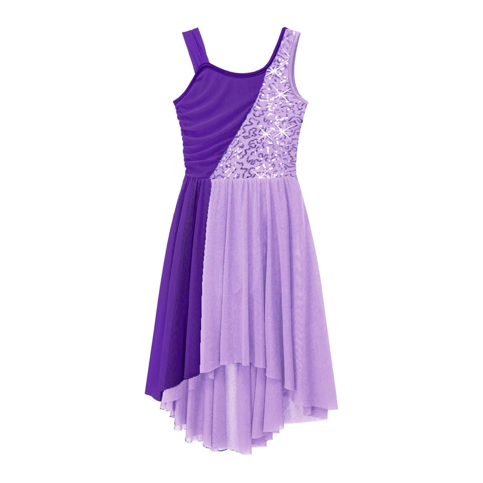 Vestido De Patinaje ArtíStico Vestido de baile lírico con lentejuelas for niñas, vestido de tutú de ballet for niños, leotardo de gimnasia, baile de salón, ropa de actuación de baile moderno Para Artí