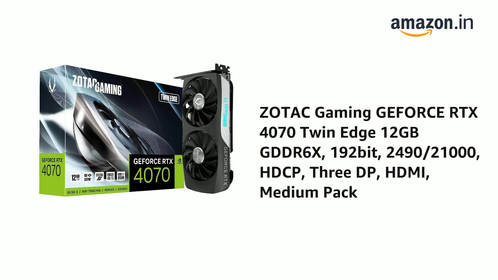 Amazon.in: Buy ZOTAC Gaming Geforce RTX 4070 Twin Edge 12Gb Gddr6X