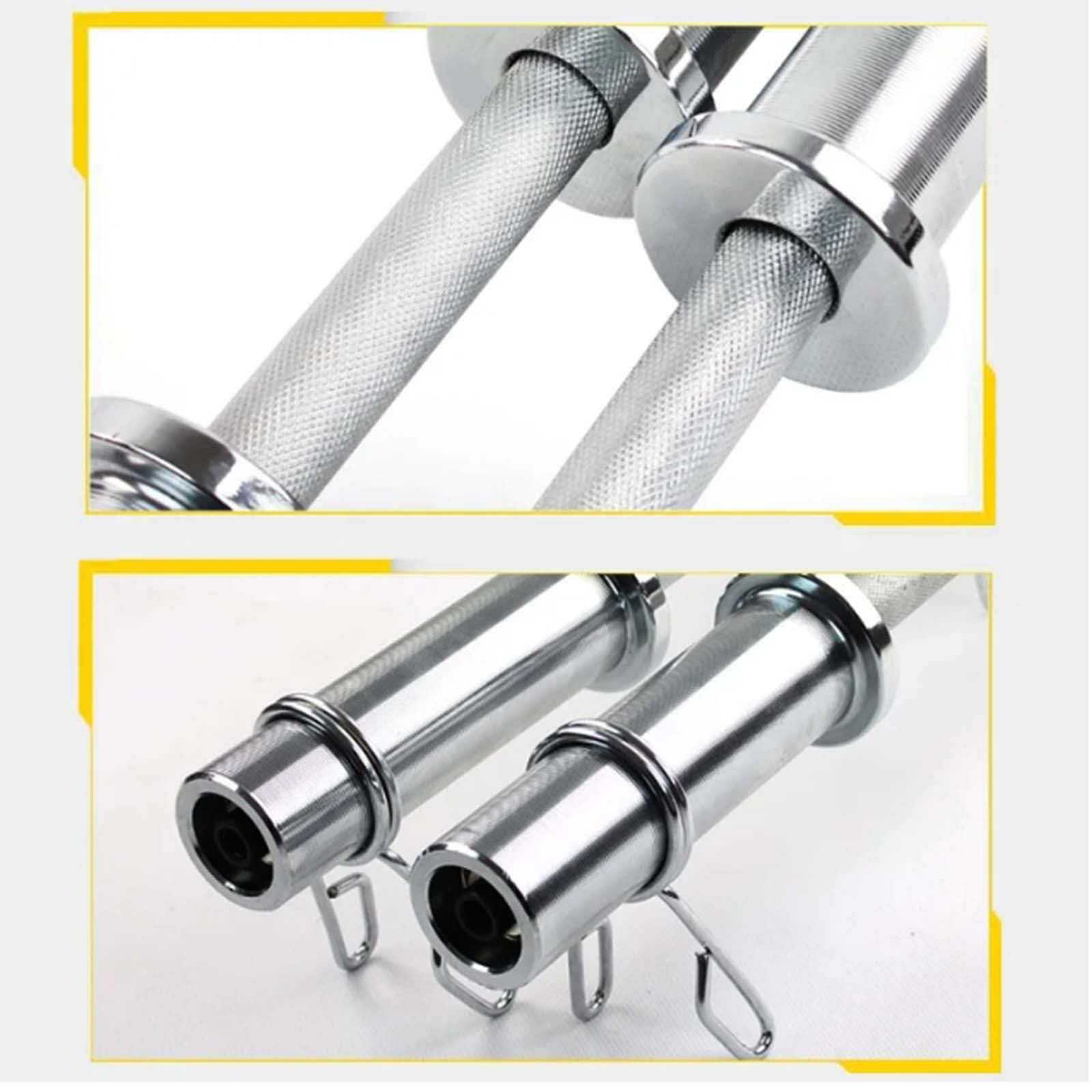 Barra Olímpica para Mancuernas con Abrazaderas, Barra De 50 Cm con Capacidad De Carga para Discos Olímpicos De 5 Cm, Gimnasio En Casa para Levantamiento De Pesas