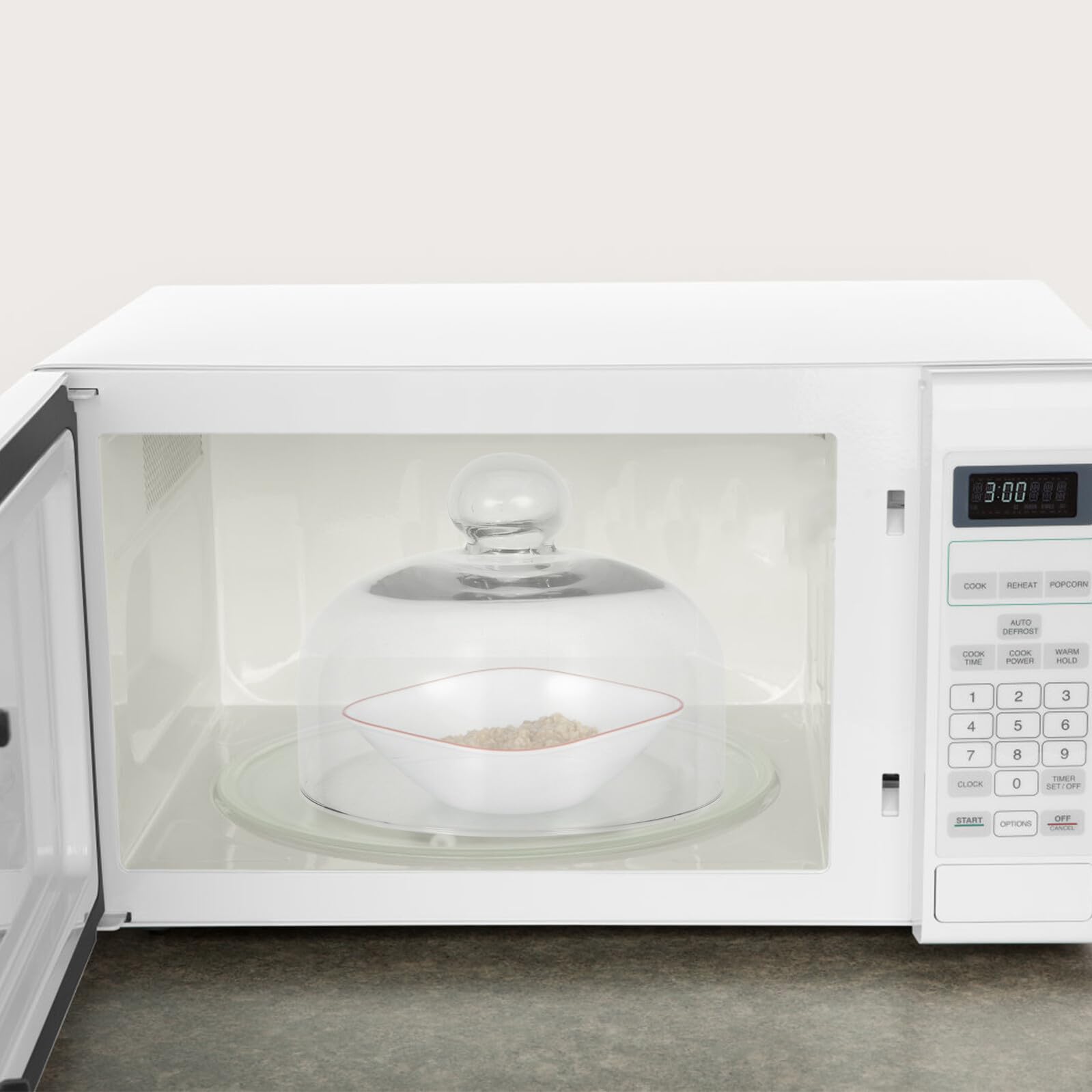Tapa de cristal para microondas, antiproyección, protección transparente, resistente a altas temperaturas, apta para platos y cuencos estándar, fácil de limpiar para cocinar y servir