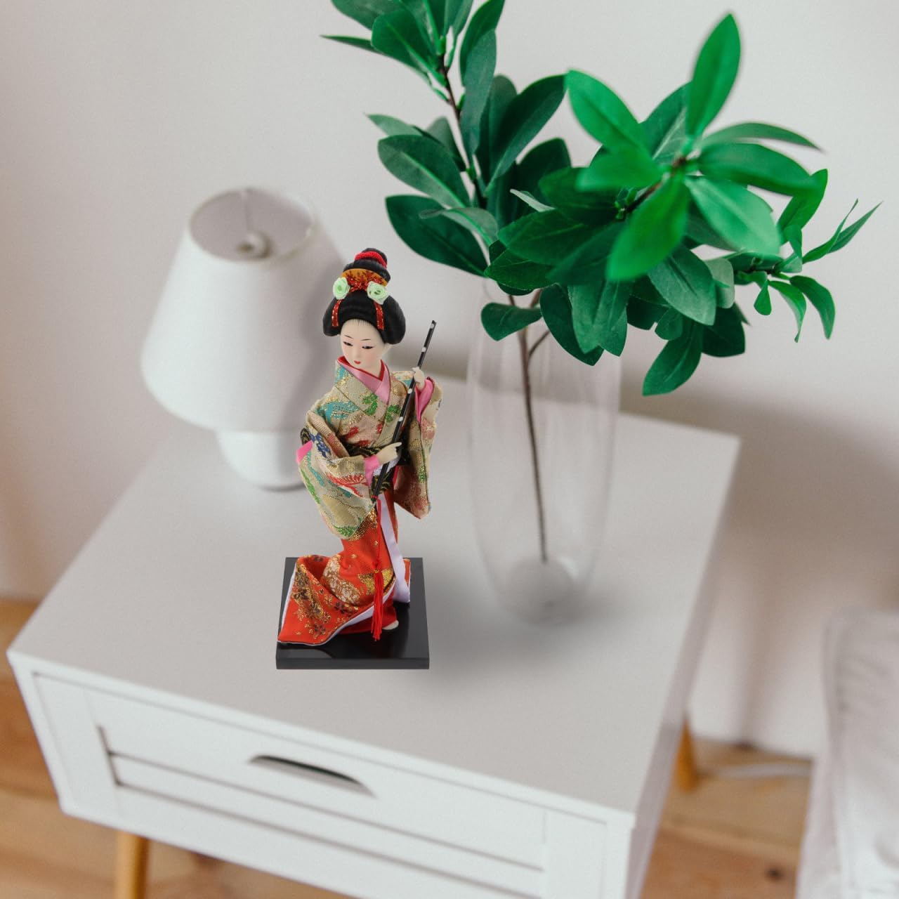 Wakauto Japanese Style Geisha Doll Kimono Doll Decoration Lightweight Handmade Geisha Figurine Desktop Ornament for Home Office Bedroom Living Room Indoor Decor Gift for Japanese Art Lovers image 3