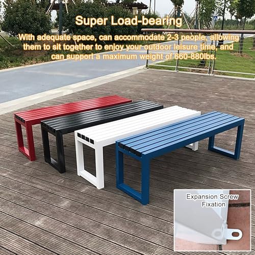 Banco de jardín de metal resistente para balcón y áreas de descanso al aire libre 6