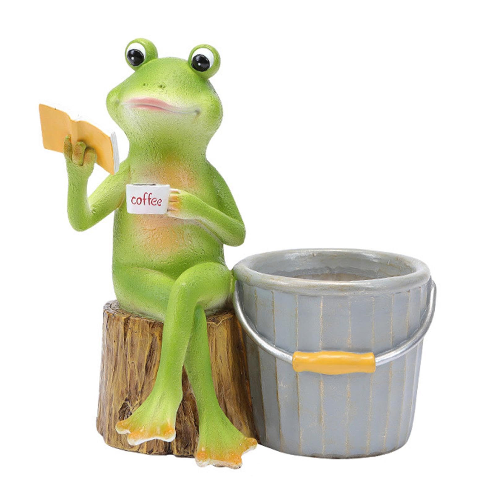 Lovely Frog Flowerpots Frog Planters Pot Animal Planting Pot Resin Small Planter Pots for Housewarming Living Room Fairy Garden Windowsill