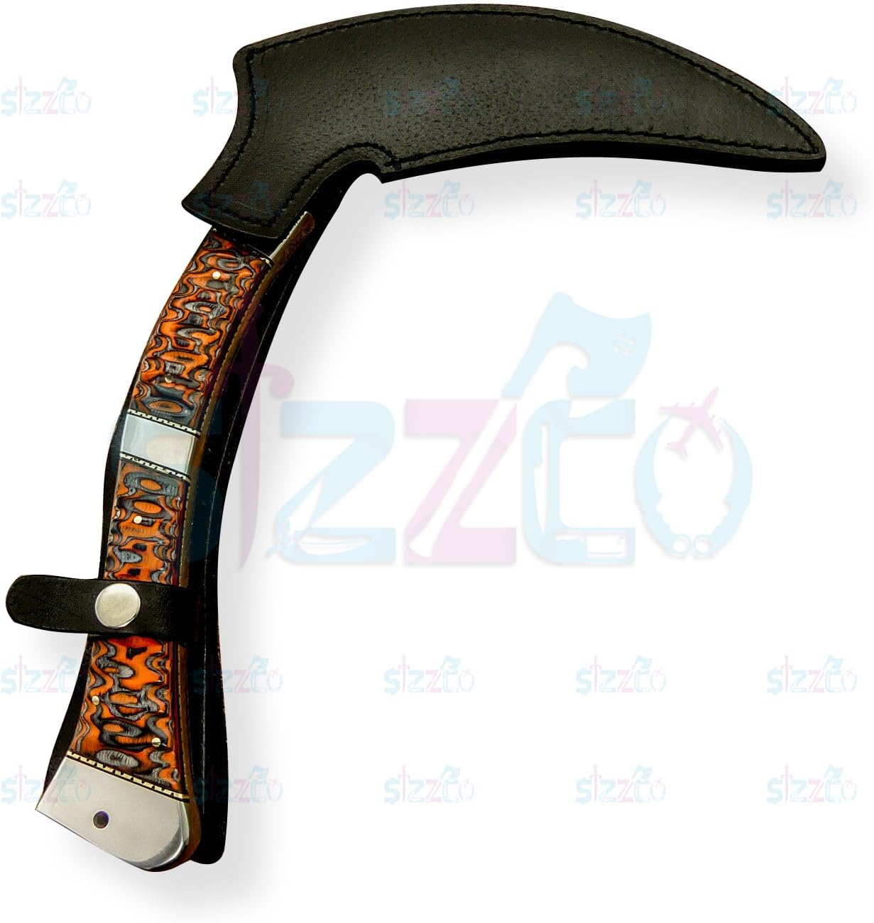 Beautiful Custom Hand-Forged D2 Steel Mirror Polished Blade, Hunting Camping Tomahawk Axe with Leather Sheath, Full Tang Fixed Blade Knife, Ideal Gift for Birthday & Anniversary