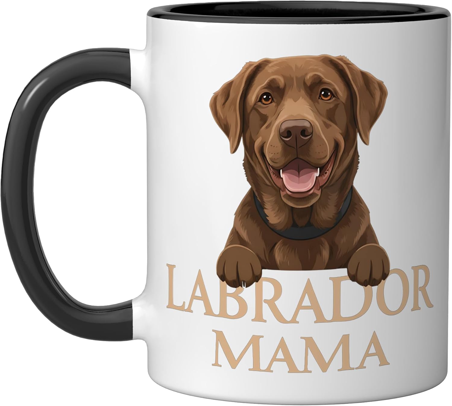 Brown Labrador Mama Dog Owner Pet Lover Ceramic Mug, Pink/White, 15oz image 4
