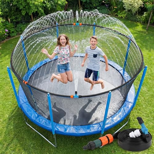 2-in-1 Trampoline Sprinkler Kit for Kids Outdoor 39.37 ft Water Sprinkler - image 2
