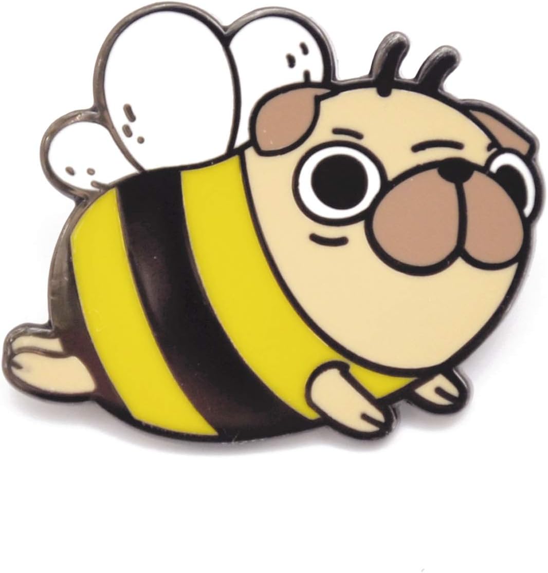Yellow Pug Bee Enamel Pin