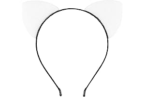 Fluffy White Cat Ear Headband for Women