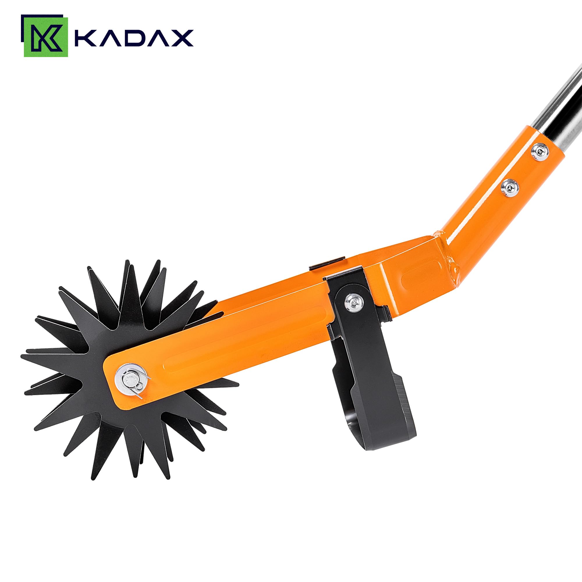 KADAX Rotationsgrubber 16 x 180 cm, Sternfräse mit Jätemesser, Gartenfräse aus Edelstahl, Rollkultivator zur Bodenlockerung, Bodenfräse, Kultivator mit Sternrädern