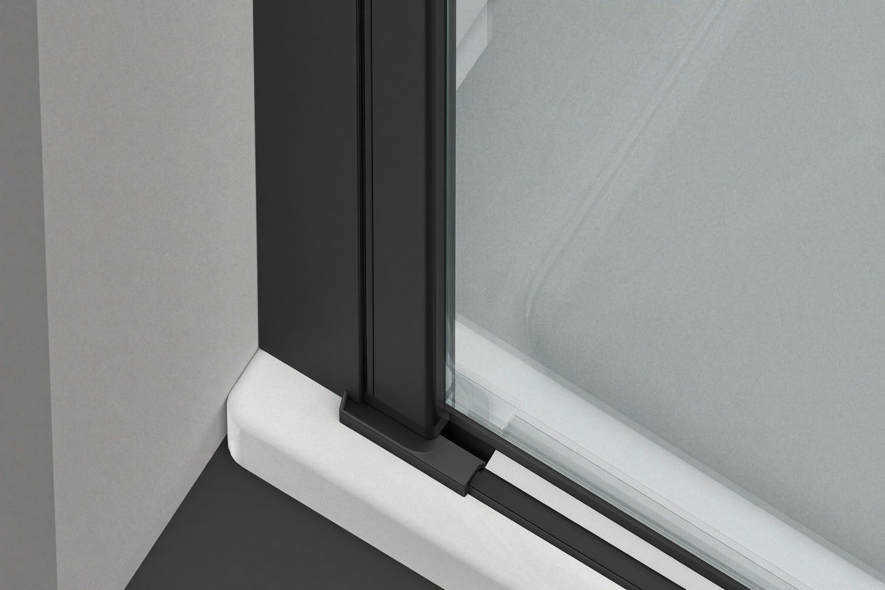 Box doccia angolare 80x80 cm apertura due ante battenti H200 cm cristalli trasparente 6mm profilo Nero Opaco IVO