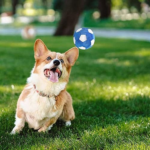Miniatura 9 de Pelotas interactivas para perros, pelotas chirriantes de felpa para perros, juguete de rugby de fútbol para cachorros, juguetes para deportes en