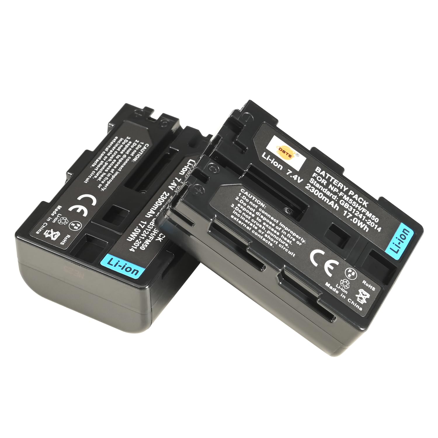 DSTE 2pcs NP-FM50 NP-FM55H Batterie et Voyage Chargeur Compatible pour Sony CCD-TR108 CCD-TR208 CCD-TR408 CCD-TR748 CCD-TRV106 DCR-TRV820 CCD-TRV96 K DCR-HC42