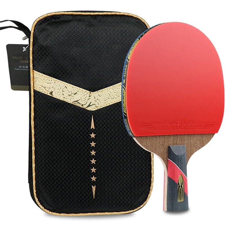 Tischtennisschläger, Profi-Set mit Tragetasche, 5 Holz- + 2 Carbon-Blätter