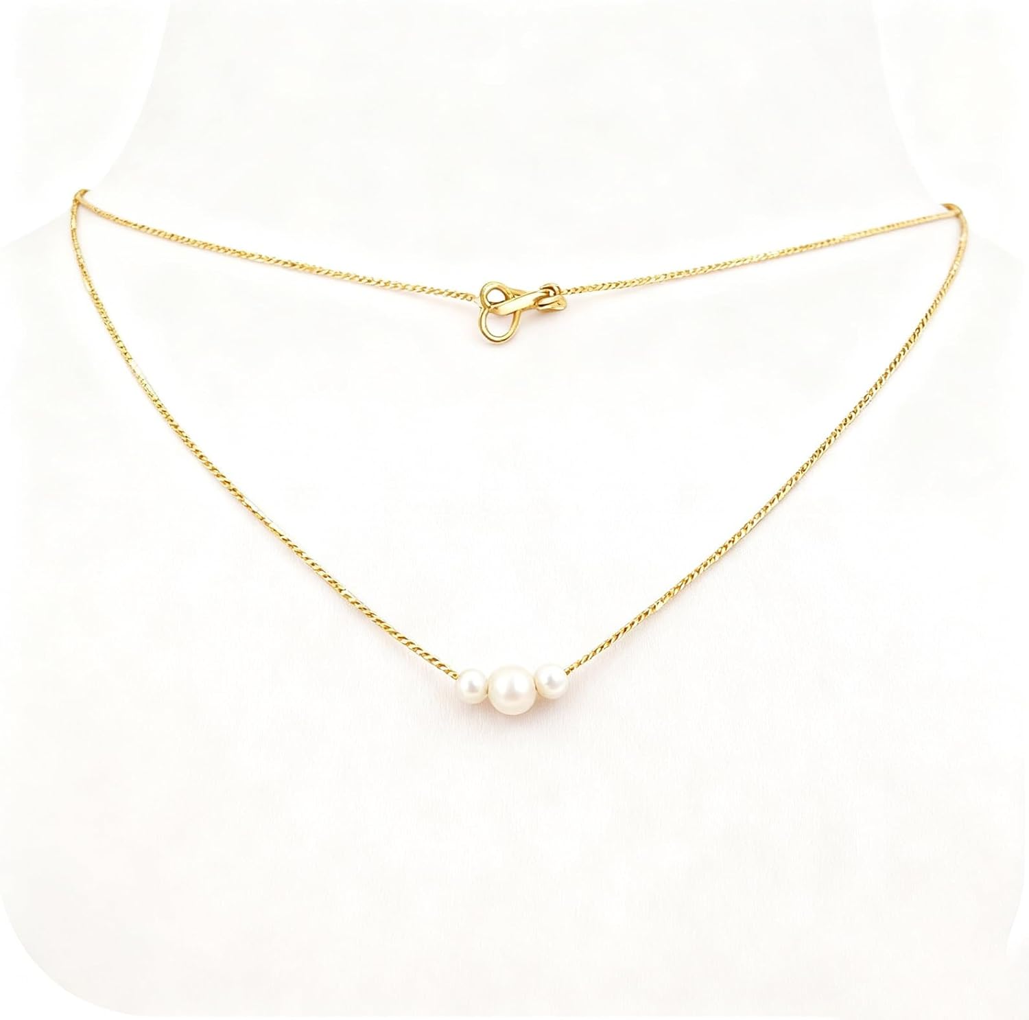 14K Gold Plated Freshwater Pearl Necklace for Women,Trendy Minimalist Single Strand Pearl Choker,Ideal Birthday Gift - Image 7