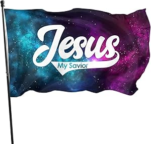 Jesus My Savior Bible Scripture Verse Christian Banner Flags Garden Home Flag House Flags for Outdoor Custom 3x5 Foot