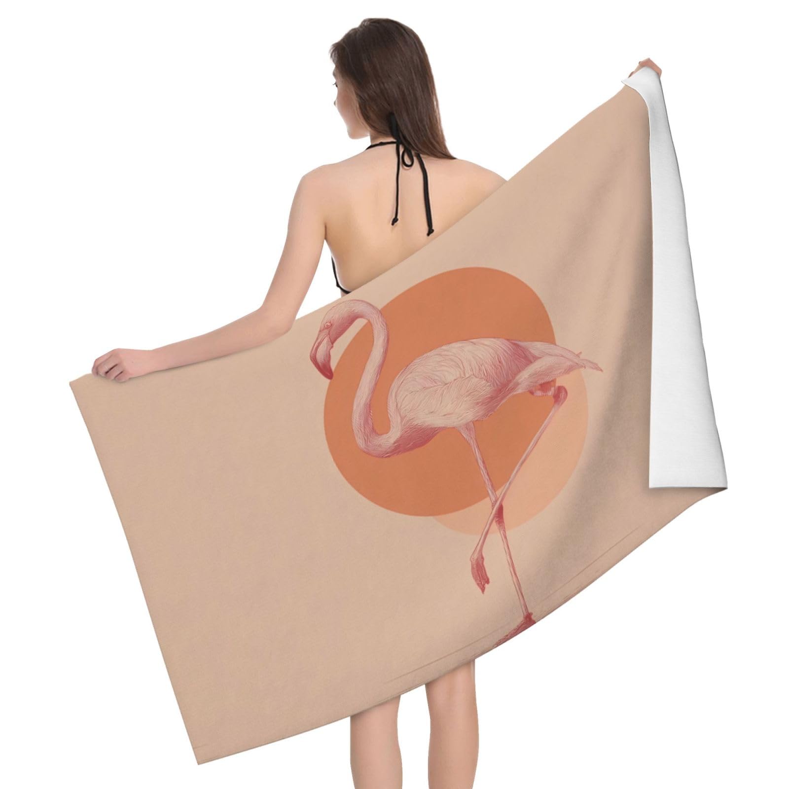 QAZWZML Home microfiber Sunset and Red Bird prints bath towels for travel, beach, and bathroom use. Highly absorbent and soft pool towels for men and women, quick drying