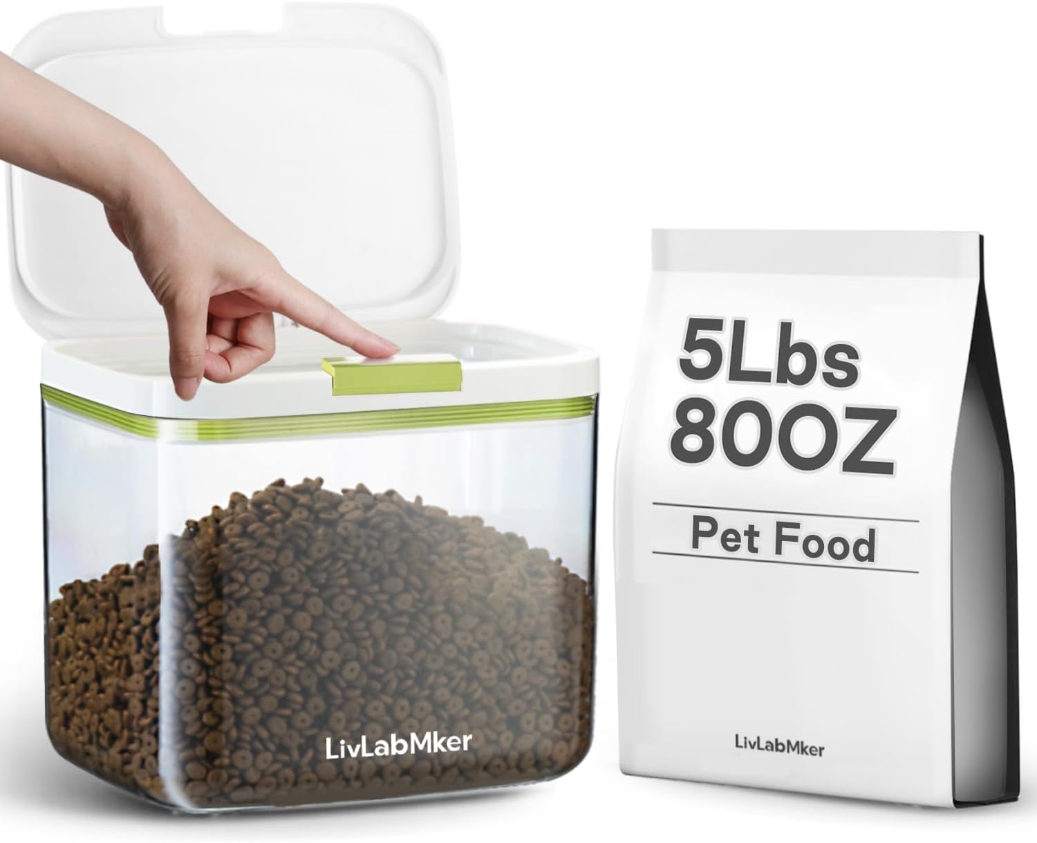 LivLab Mker 5lbs/80OZ/4.3qt Airtight Dog food storage