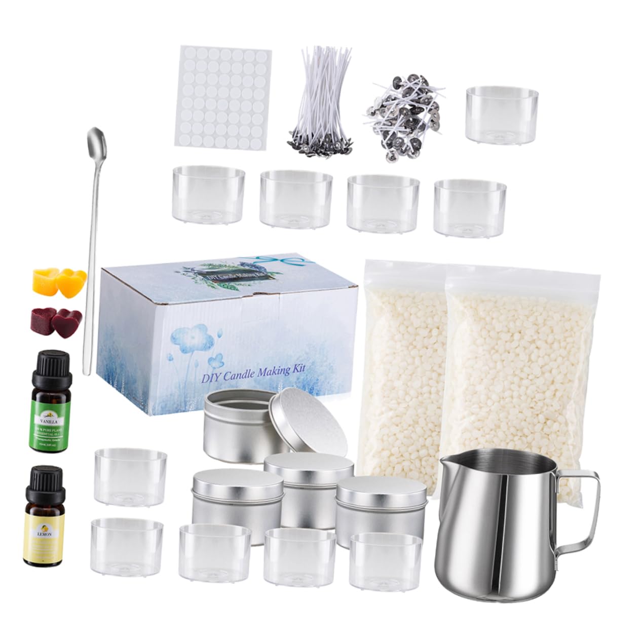 Homoyoyo Velas De Aromaterapia Materiales Para Hacer Velas Diy Kit Para Derretir Cera De Soja Vaso Para Hacer Para Fiestas De Cumpleaños y Manualidades Caseras