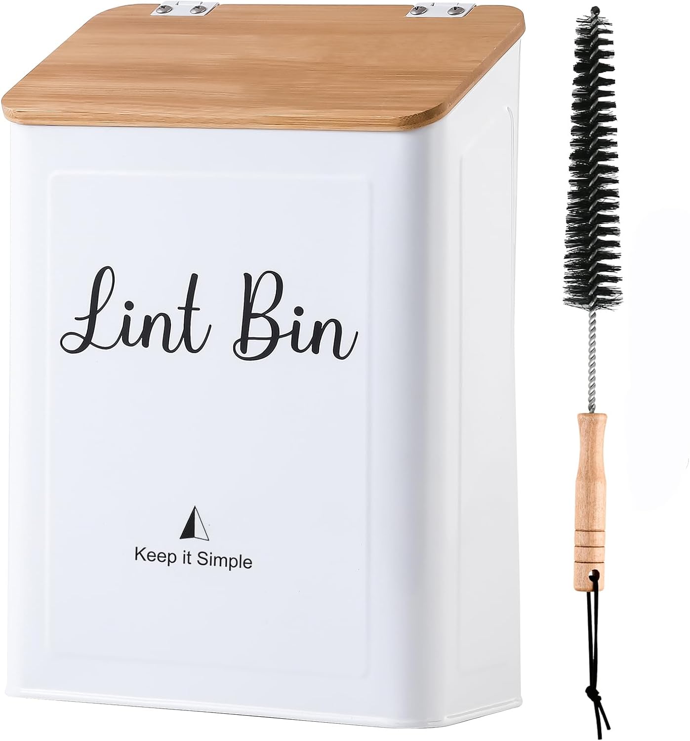 White Wall Mounted Magnetic Lint Bin for Laundry Organization