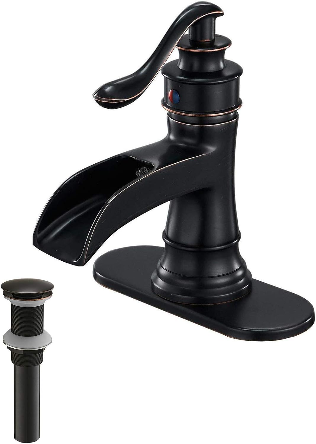 Homevacious Bathroom Faucet Oil Rubbed Bronze Waterfall Single Handle