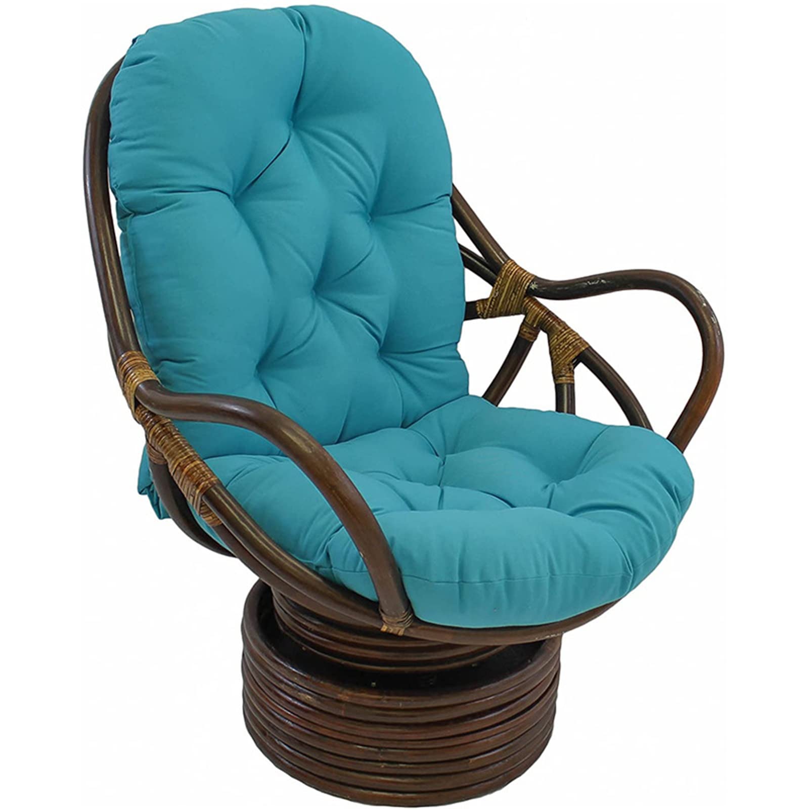 Cuscino per sedia a dondolo girevole in tinta unita, con design antiscivolo, spesso e confortevole, per casa, ufficio e giardino, blu lago, ideale per rilassarsi e dondolare con stile