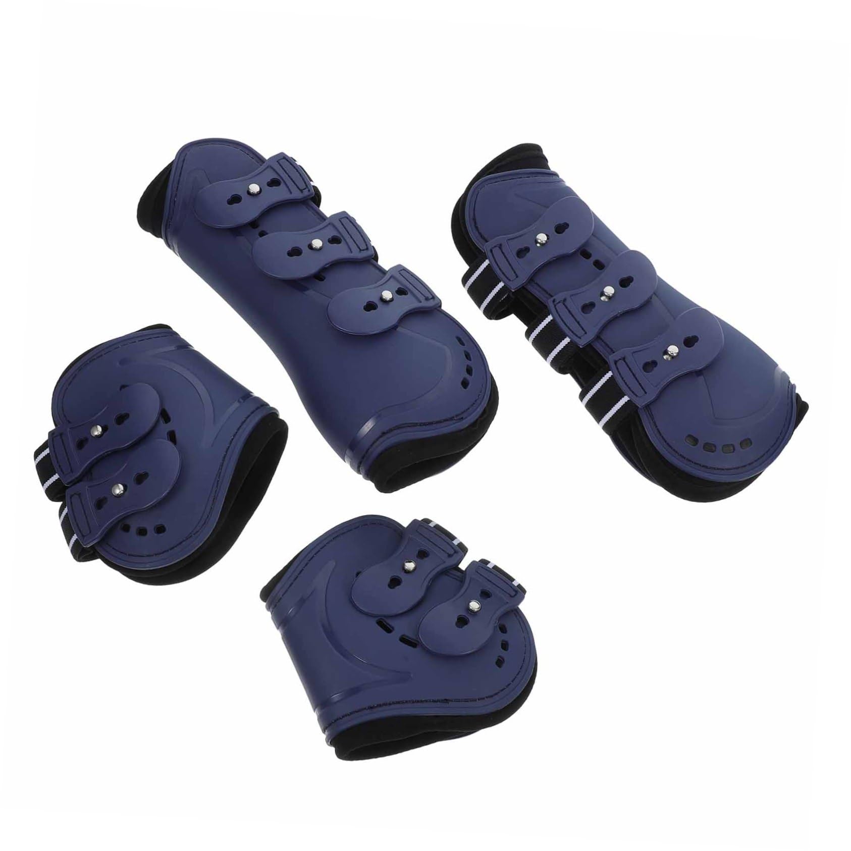 Mikikit 4piezas Botas para Patas De Caballo Polainas para Caballos Parte Delantera Botas De Protección para Patas Deportivas para y Equitación Mediano Color Azul