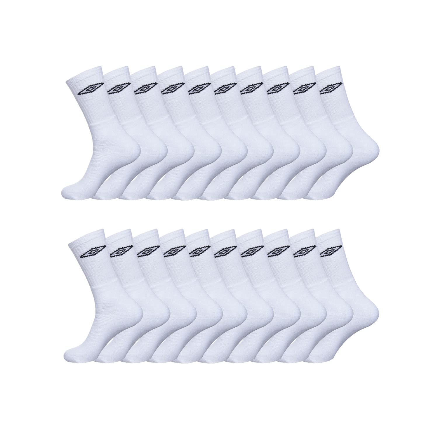 Chaussettes Homme & Femme 39-42, Coton Lot de 20, Blanc BL | Mixte, Adulte, Chaussette Haute, Idéal Basket/Sneaker Sport, Mi-saison/Hiver, Épais, Stretch, 20 Paires