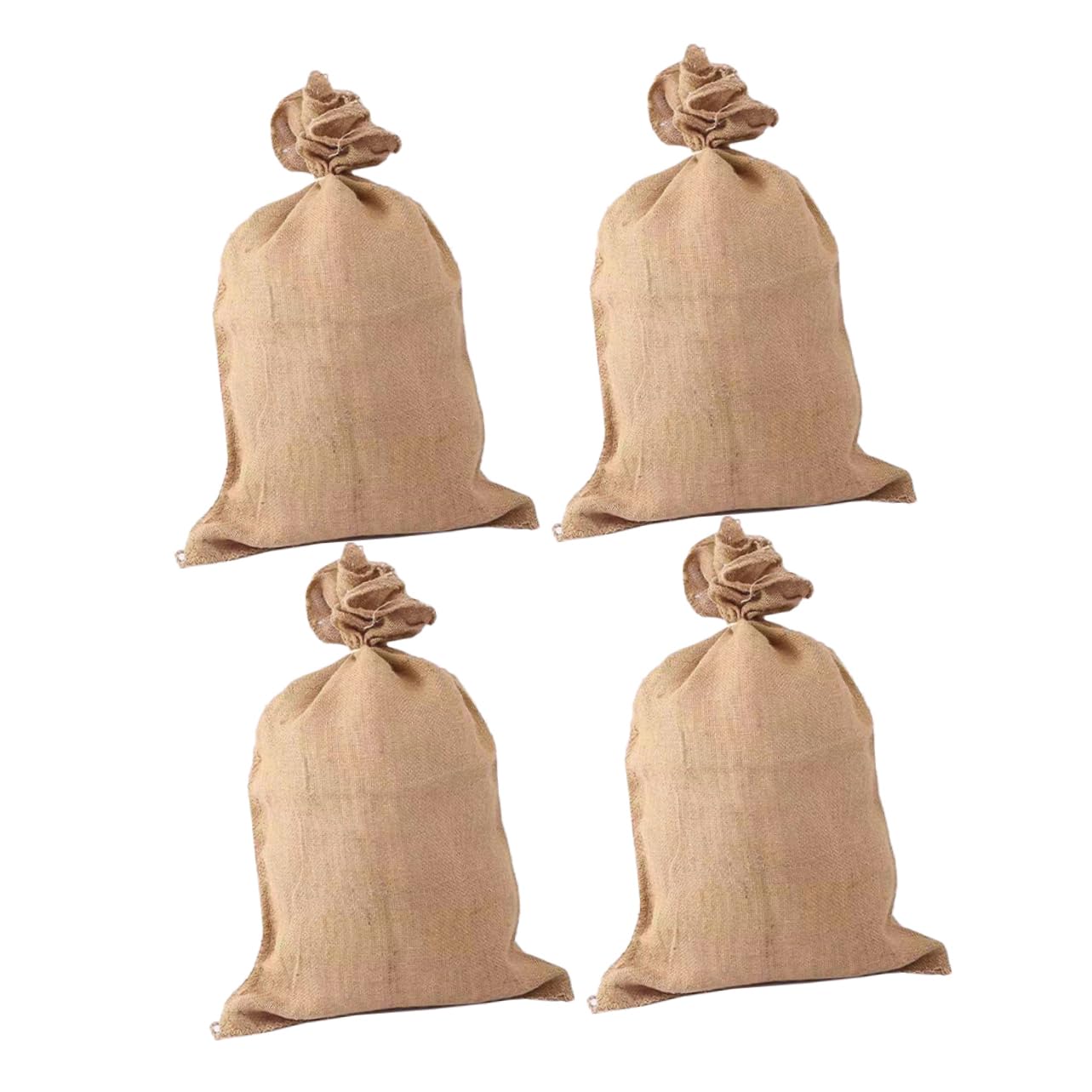 4Pcs Durable Jute Burlap Bags for Flood Control Heavy Duty Transport Vintage Design for Potato Storage and Gardening Use for Rural and Outdoor Applications