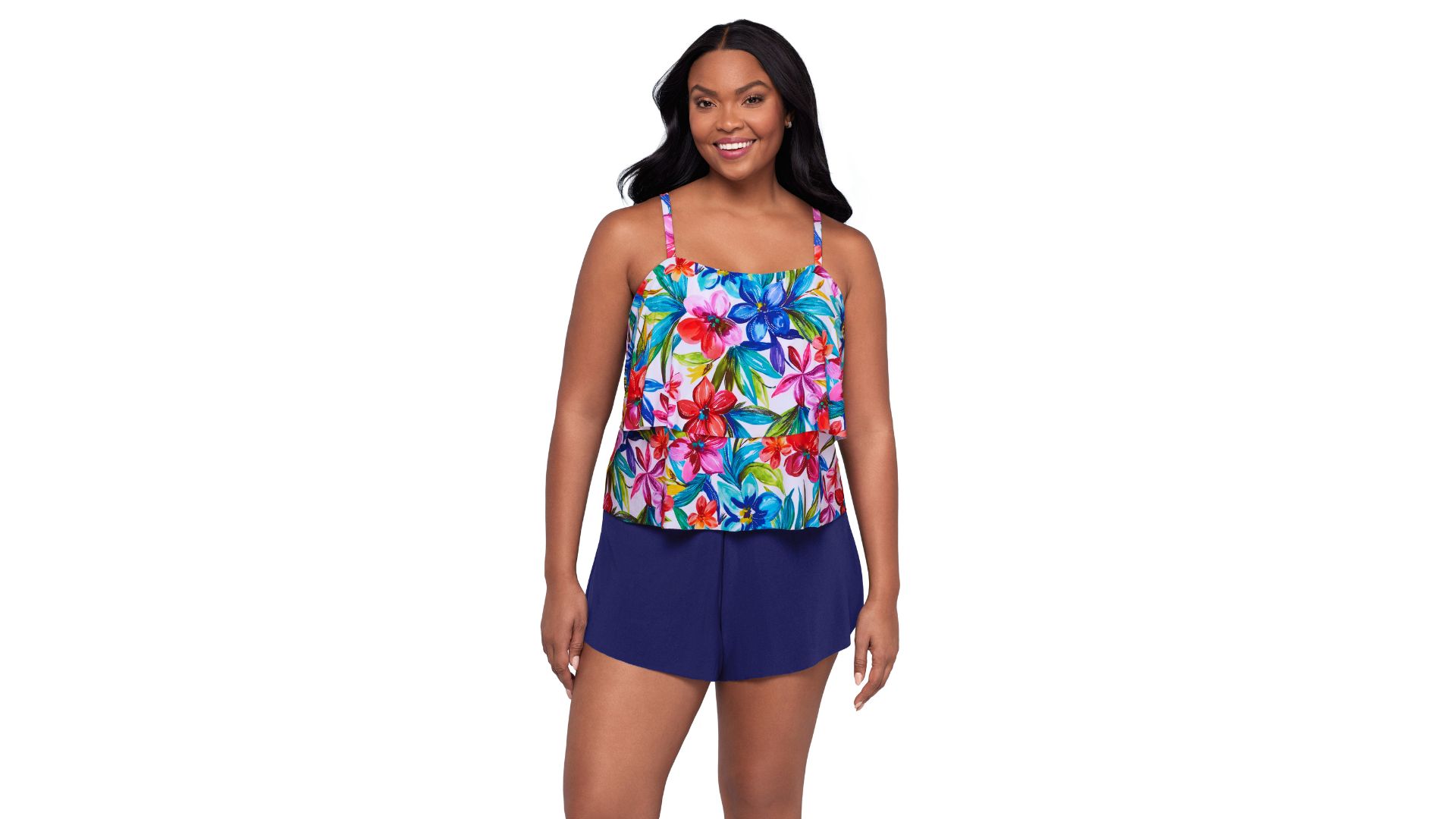 Trimshaper Womens Full Tummy Control Shaping Roxy Swim Romper with