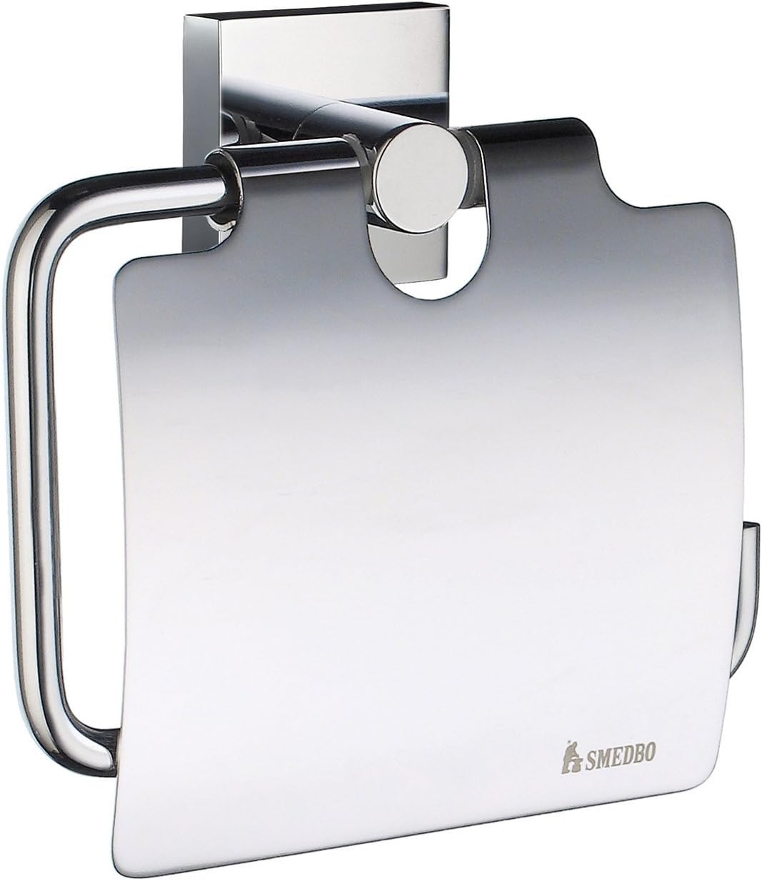 Smedbo SME_RK3414 Toilet Roll Euro Holder With Lid, Polished Chrome