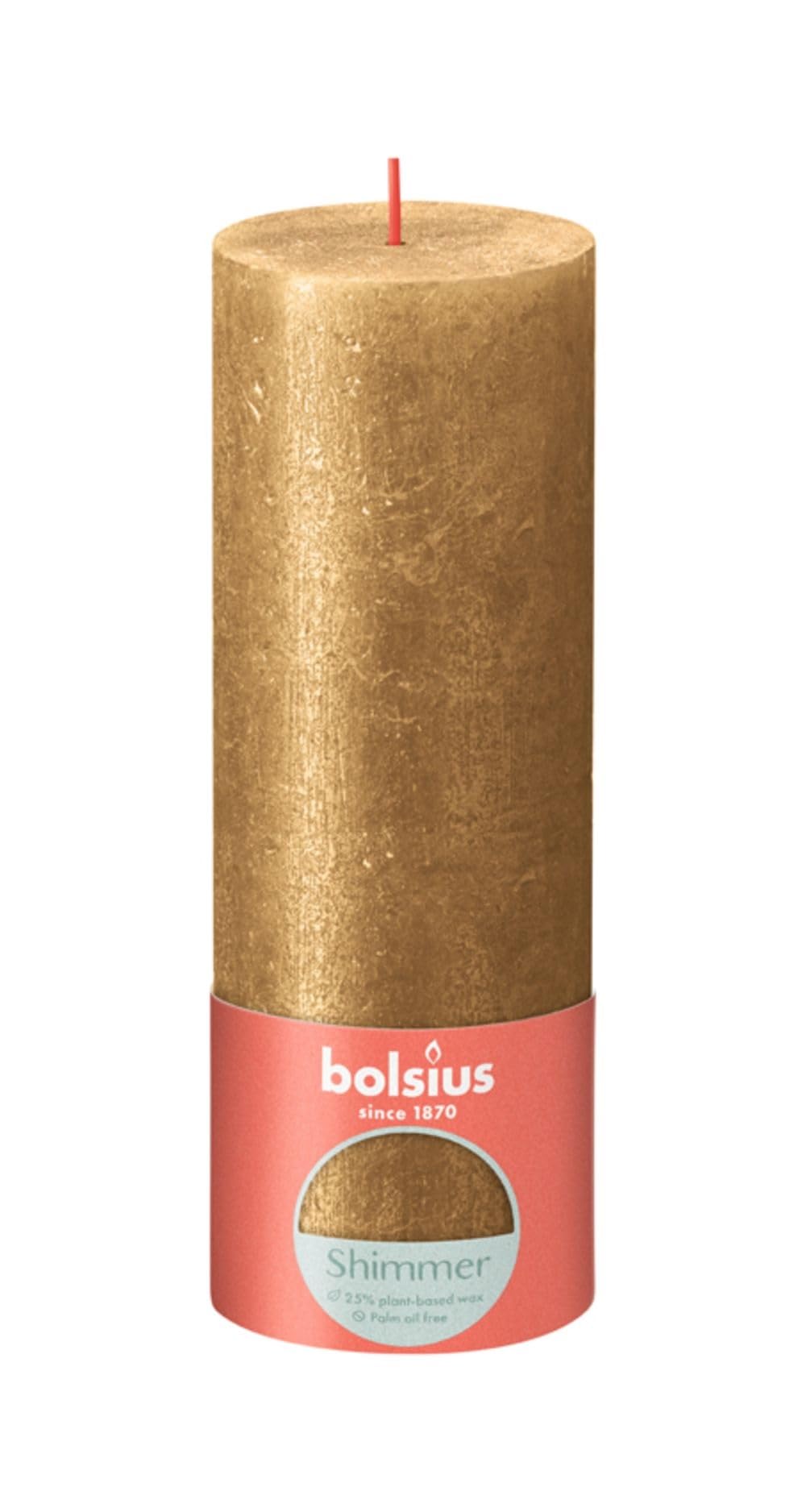 Rustic Pillar Candles - Shimmer Gold