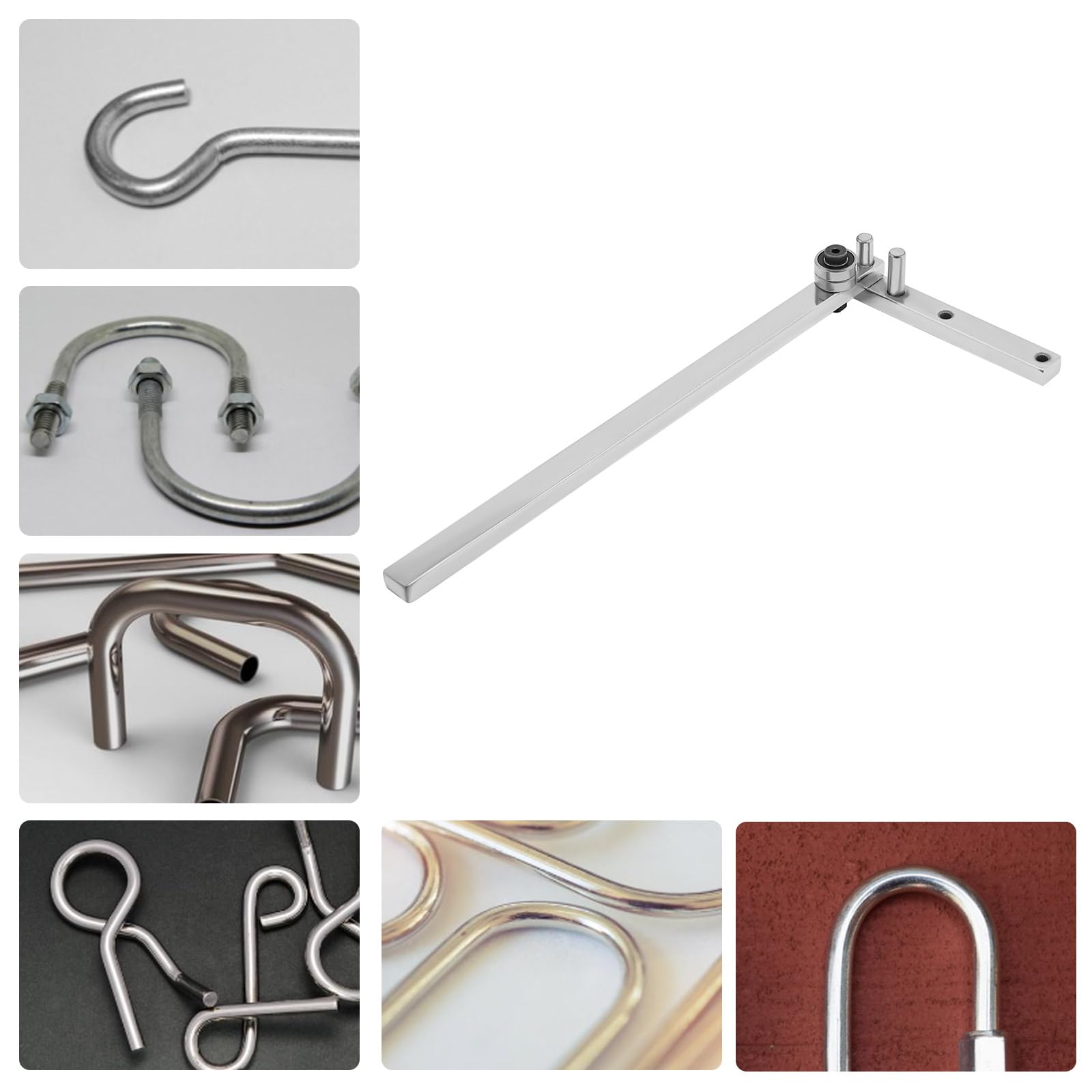 Dobladora de acero al carbono, herramientas manuales creativas de hierro, dobladora manual para barras de hierro, diámetro máximo flexible 0,8 cm, barra de acero de 8 mm, 33 x 16 x 5 cm