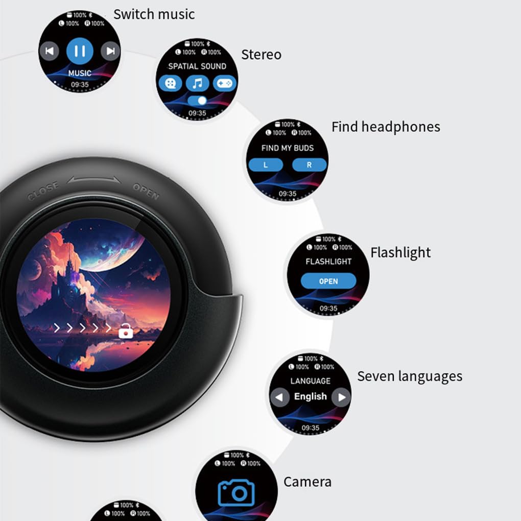 Auriculares Bluetooth con Pantalla táctil Inteligente, ABS, batería, inalámbricos, Kit de Auriculares inalámbricos