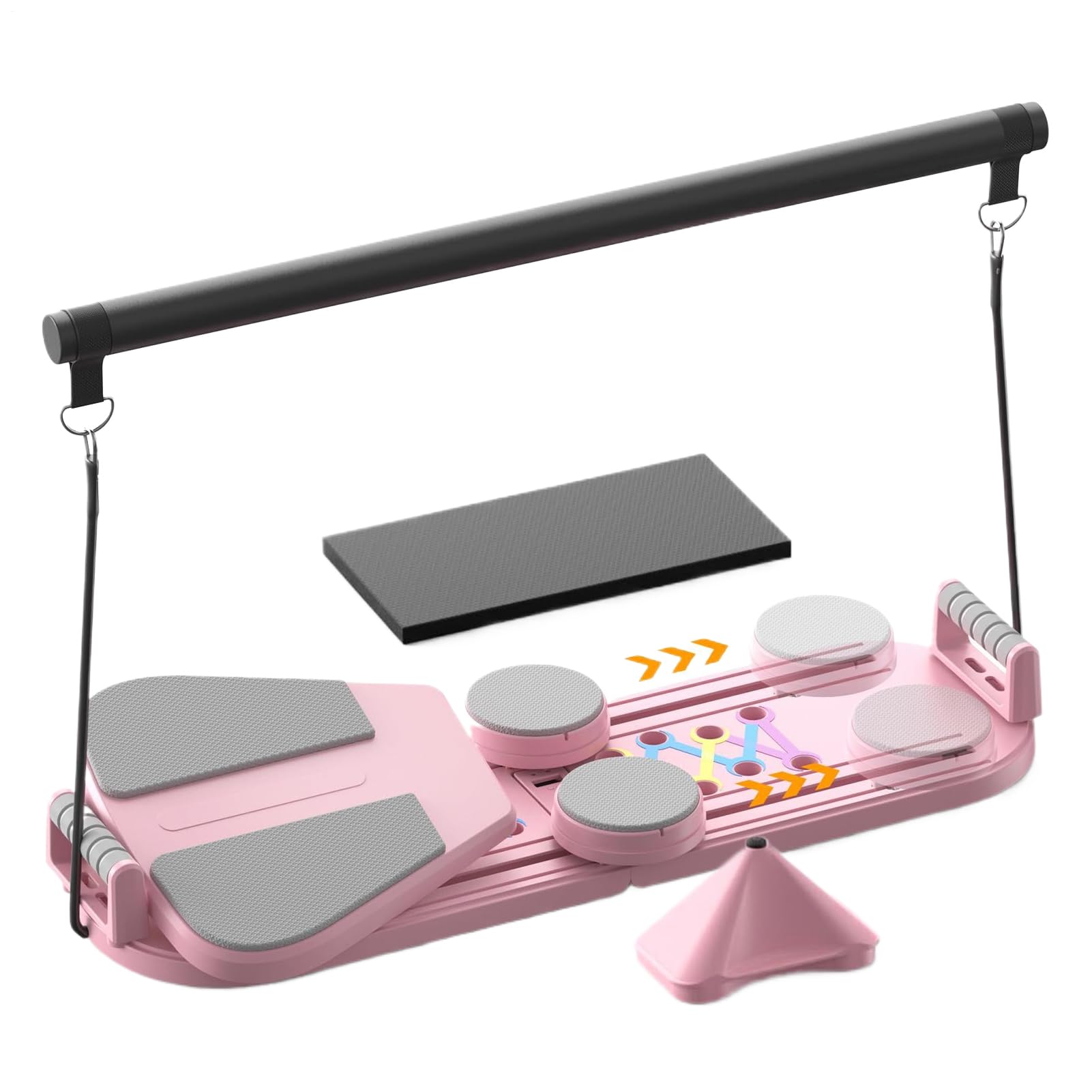 Tabla de Pilates Plegable,Equipo de Fitness 5 en 1 | Ayuda De Entrenamiento Abdominales para Mujeres Hombres Adultos Principiantes Amantes de Fitness y Yoga en Casa Gimnasio Estudio