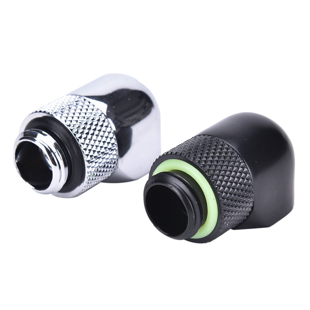 Kyerivs G1 / 4 "اتصالات اکستنشن نر تا زن ، آداپتور چند پیوندی 90 درجه برای چرخش تقویت شده برای سیستم خنک کننده آب رایانه ، مشکی ، 4 بسته