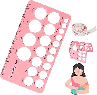 Nipple Ruler, Nipple Measurement Tool for Flanges, Silicone and Soft Flange Measurement Tool in mm, Breast Pump Flange Size Ruler for Spectra, Medela, Momcozy, Lansinoh