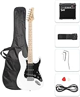 Vista 10 de GLARRY Guitarra eléctrica de tamaño completo para principiantes amantes de la música con amplificador de 20W y paquete de accesorios bolsa para Verde