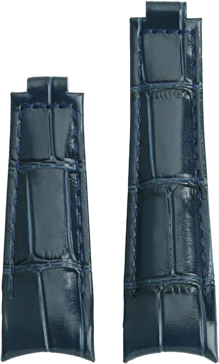 For Rolex Submariner Black Submariner, Green Submariner, GMT-Master, Daytona Series Dedicated Curved-Edge Genuine Leather Watch Strap 20mm
