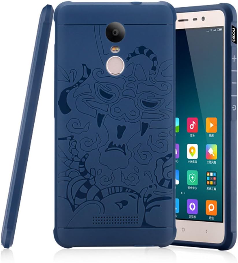 Redmi Note 3 Case mobile phone sets of silicone shell phone shell protective sleeve cover Soft Shell for Xiaomi Red Mi Note3 (Blue Dragon)