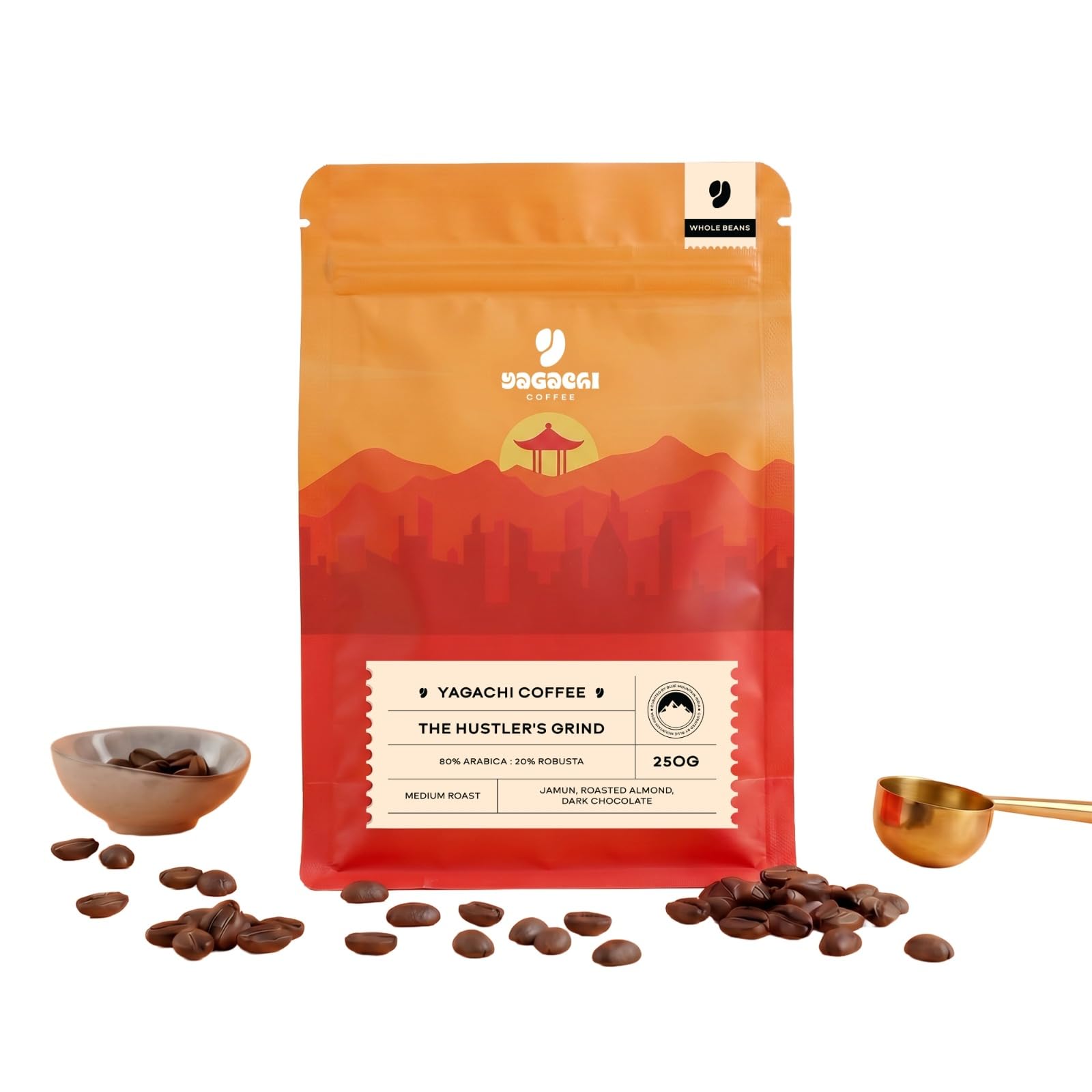 Yagachi Coffee Hustlers Grind Coffee 250g Whole Beans Jamun Black Plum Almond Notes Dark Chocolate Medium Body Low Acidity Adaptable Brewing Profile-picture-15