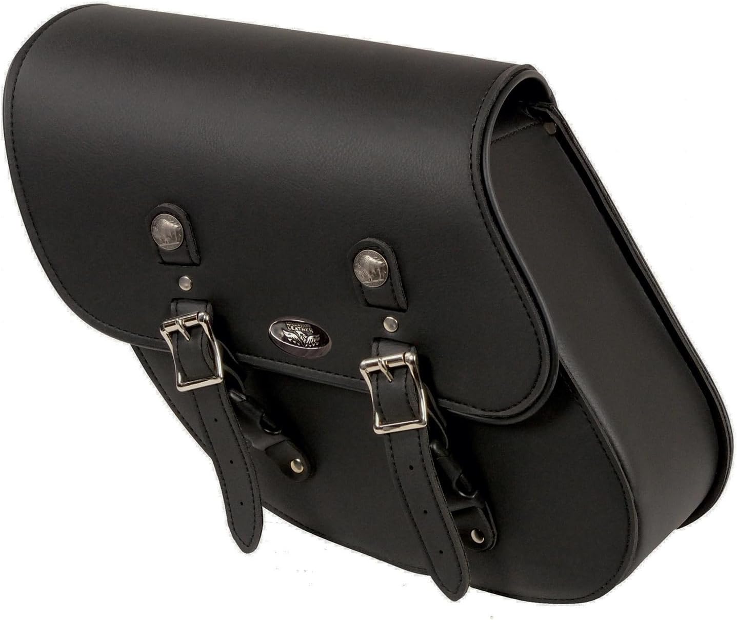 Milwaukee Leather SH638 Black PVC Medium Size Left Side Swing Arm Motorcycle Bag - Left Side